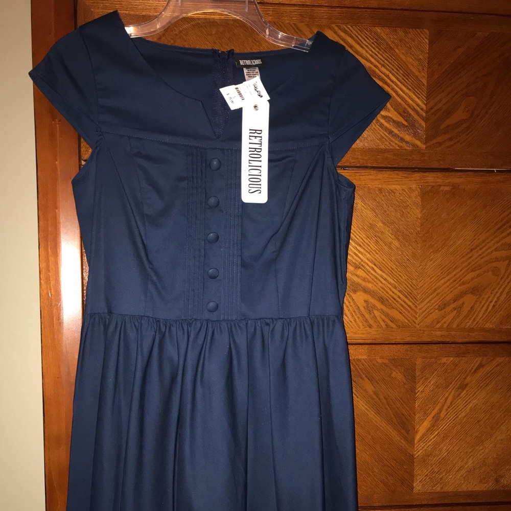 Retrolicious vintage style dress. Small. Navy. NWT